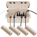 RESTMO 5-Piece Outdoor Waterproof Electrical Box Set – 12.5" x 8.5" x 5" Large & 7.1" x 2.3" x 2.3" Small, Weatherproof Boxes for Power Strip, Outlet, Plug, Socket, Timer, Holiday Light, Almond