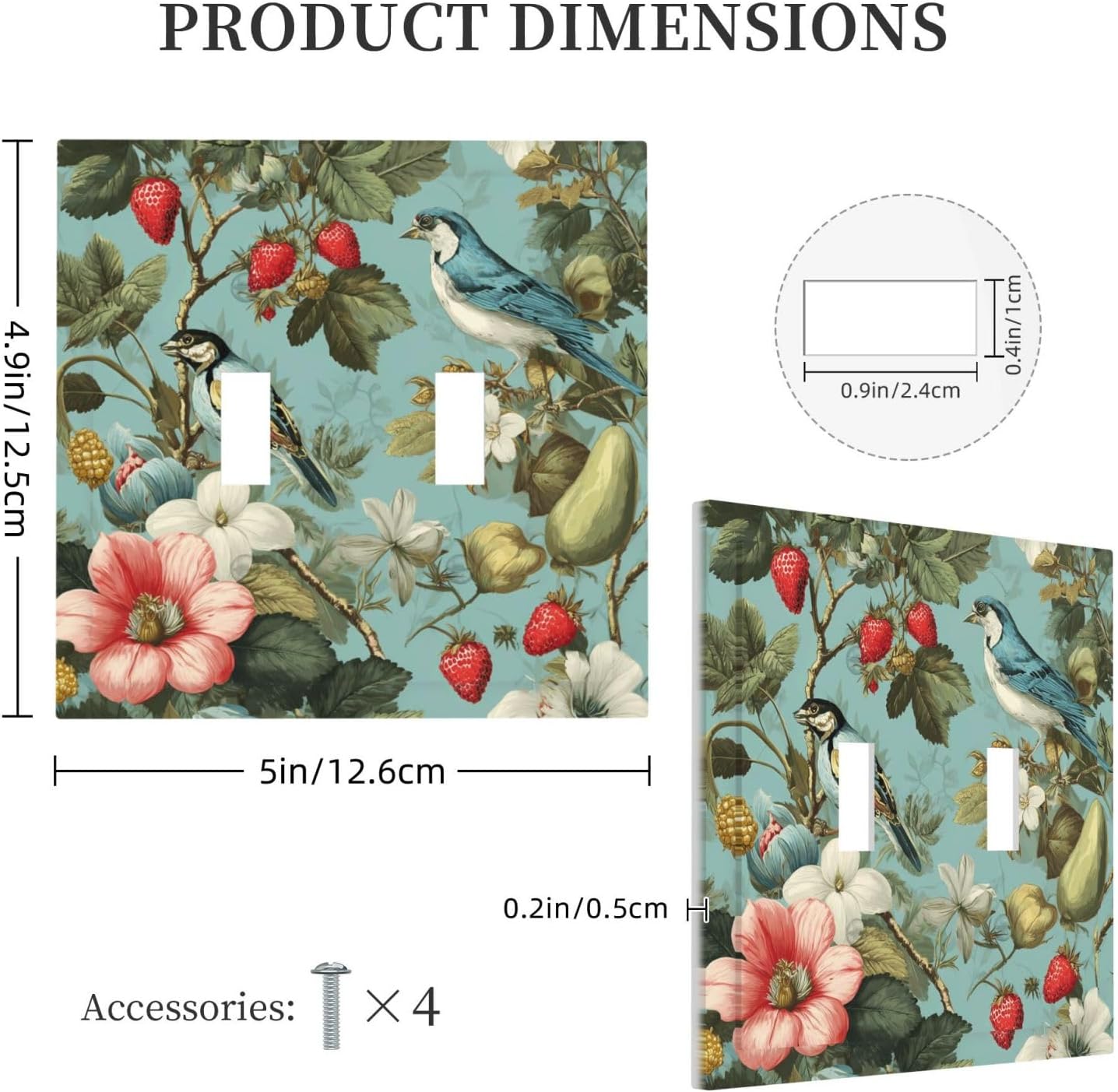 William Morris Flower 2 Gang Double Toggle Wall Plate Cover Decorative Light Switch Covers Electrical Faceplate Switch Plates for Bathroom Kitchen Home
