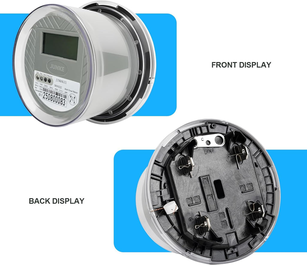 Digital Electric Meter,120V 2 Wire KWH Meter,Watt Meter, Used for RV and Home Meter