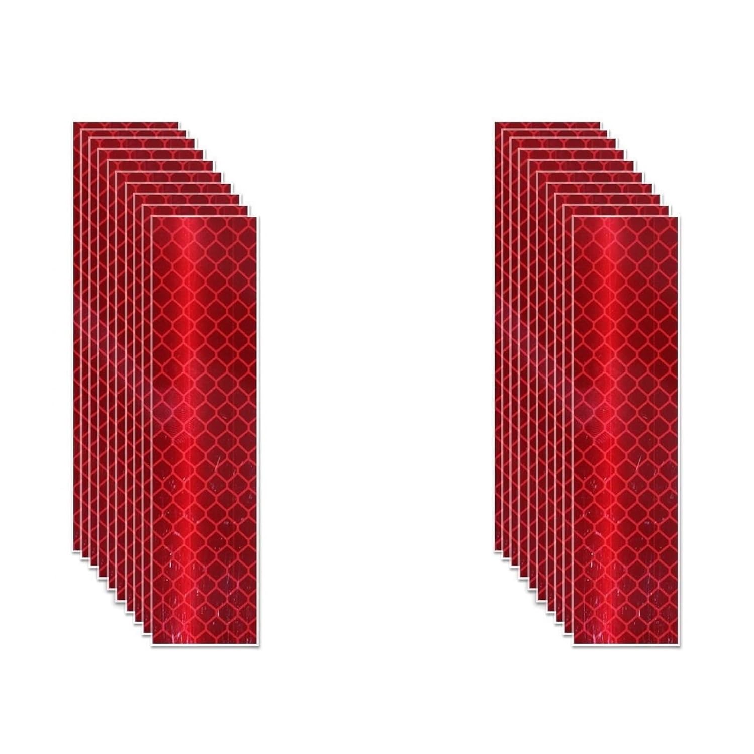 Non Fading Red Reflective Stickers 1 inch X 4 inch, Outdoor Waterproof High Visibility Warning Safety Adhesive Reflector Tape (20 Pcs)