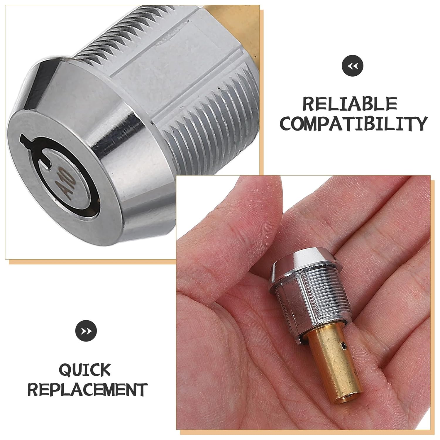 Generic 1 Set Vending Machine Lock and Key - Vending Machine Top Cover Tubular Lock and Key - Alike Security Components for Commercial Soda Snack Candy Gumball Dispenser
