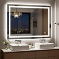 48X36 Inch LED Bathroom Mirror with Lights, Frontlit+ Backlit Bathroom Vanity Mirror for Wall, Ultra-Clear Tempered Glass, Shatter-Proof, Anti-Fog and Memory Function, ETL Listed