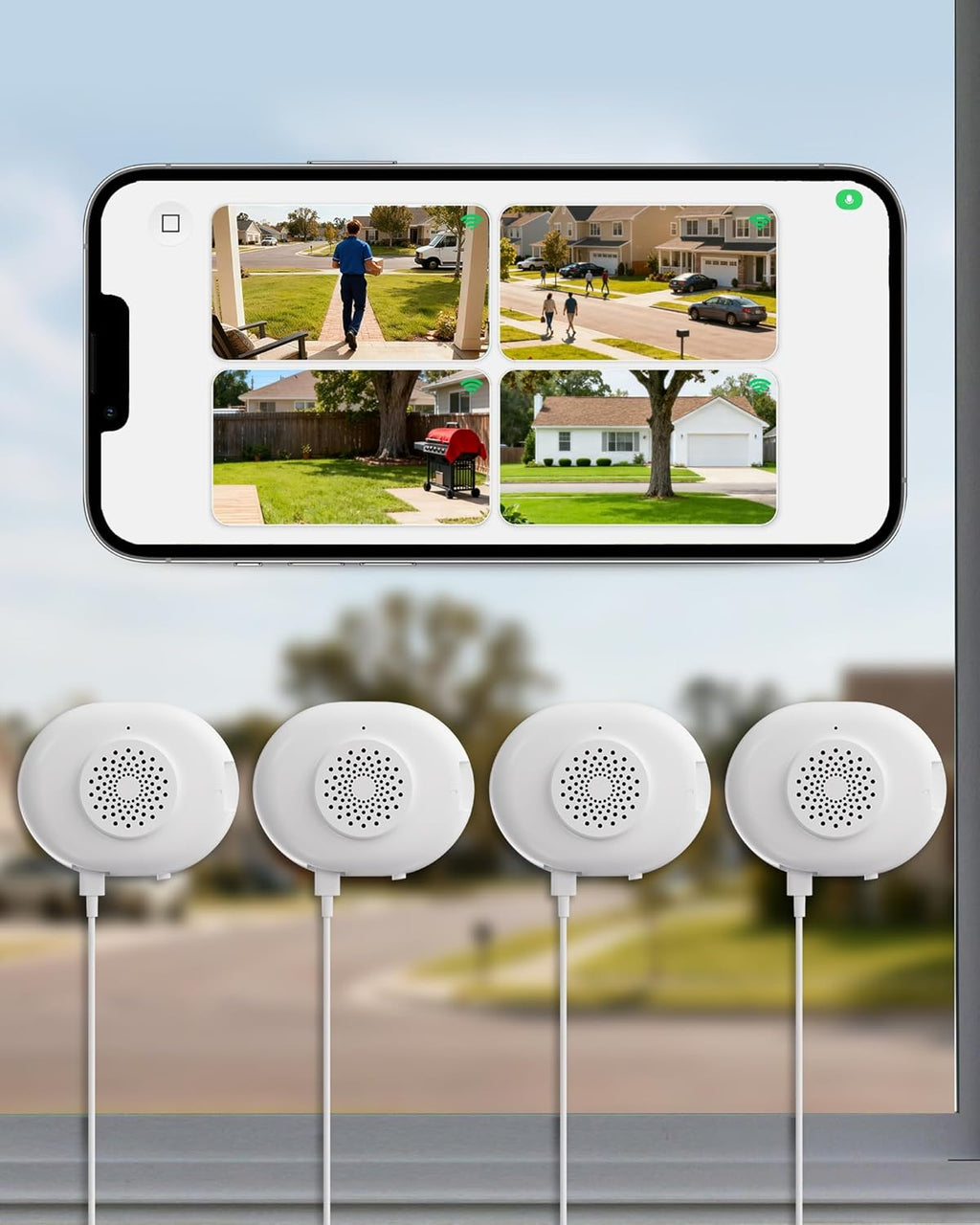 Anlapus A60 3MP 2K Window Security Camera, 4 x Plug-in WiFi Indoor Camera for Home Security, 5G/2.4G WiFi, Color Night Vision, Motion Detection, 24/7 Recording, Easy Install, US-Only Cloud Storage