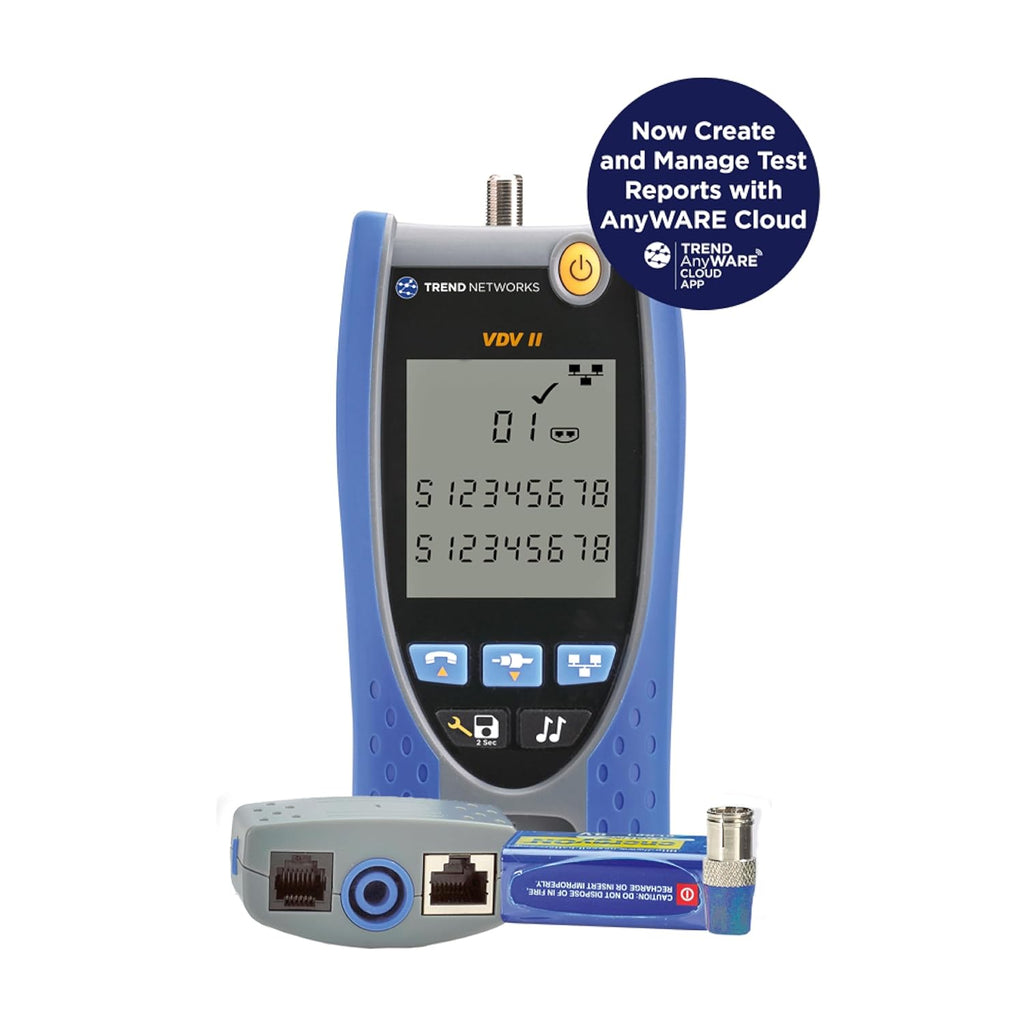 TREND Networks | R158007 | VDV II Basic | Cloud Connected | Voice, Data and Video Cable Verifier | Copper Cable Tester | Advanced Wiremap & Troubleshooting Tool