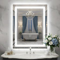 28X36 Inch LED Bathroom Mirror with Lights, Frontlit+ Backlit Bathroom Vanity Mirror for Wall, Ultra-Clear Tempered Glass, Shatter-Proof, Anti-Fog and Memory Function, ETL Listed