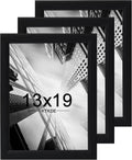 KTKDE 13x19 Picture Frame Set of 3,black Wooden frames, Vertical & Horizontal Wall Hanging for Wall Display,Studio Gallery Photo Frame for Photos, Posters & Art Prints