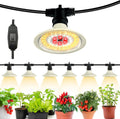 Outdoor LED Grow Lights, Waterproof String Grow Light, Full Spectrum Plant Growing Lights with 22Ft Adjustable Cord 6 Lights