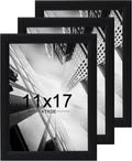 KTKDE 11x17 Picture Frame Set of 3,Black Wooden frames, Vertical & Horizontal Wall Hanging for Wall Display,Studio Gallery Photo Frame for Photos, Posters & Art Prints