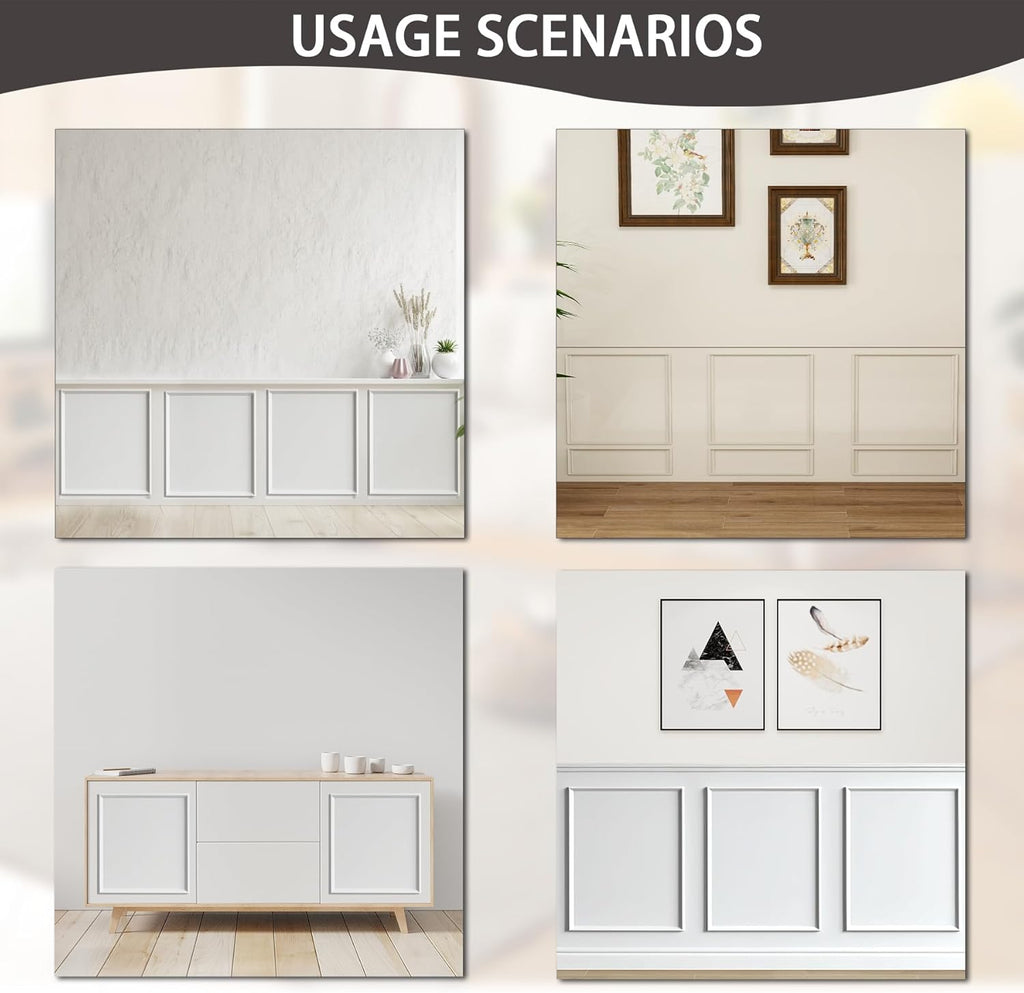 3-Frame 16" x 20" Premade Accent Wall Molding Kit, Ready-to-Assemble Wainscoting Panels, Pre-Cut Chair Rail Moulding Trim Picture Frame for Home Décor