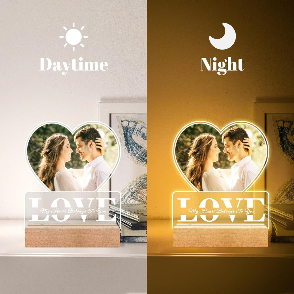 Custom Picture Frames with Photo, Personalized Photo Frame, Customized Picture Frame, Personalized Anniversary Valentines Day Gifts for Women Men Her Him Girlfriend Boyfriend Couple Wife