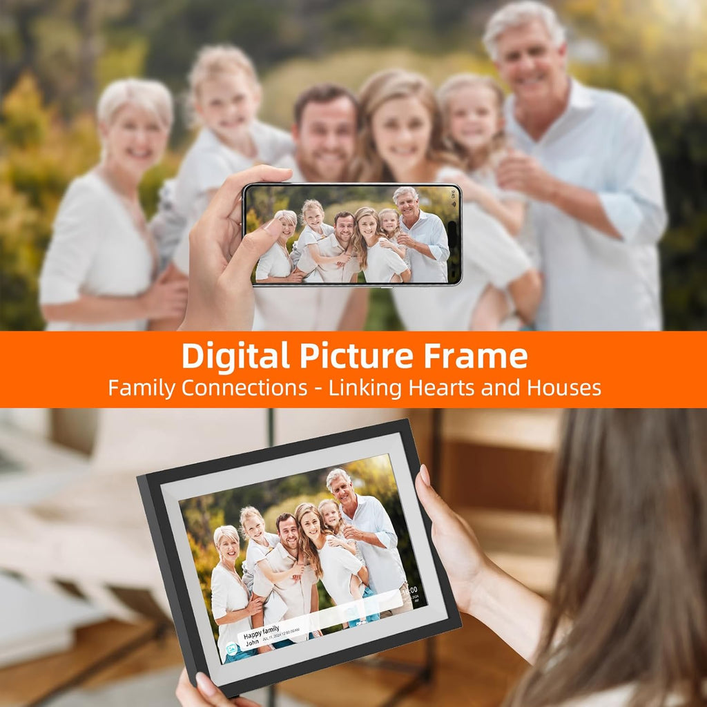Digital Photo Frame,10.1 Inch Frameo Digital Picture Frame, 1280x800 IPS LCD Touch Screen,Auto-Rotate,16GB, Supports SD Cards,Share Moments Instantly via Frameo App from Anywhere,Gifts for Your Loves