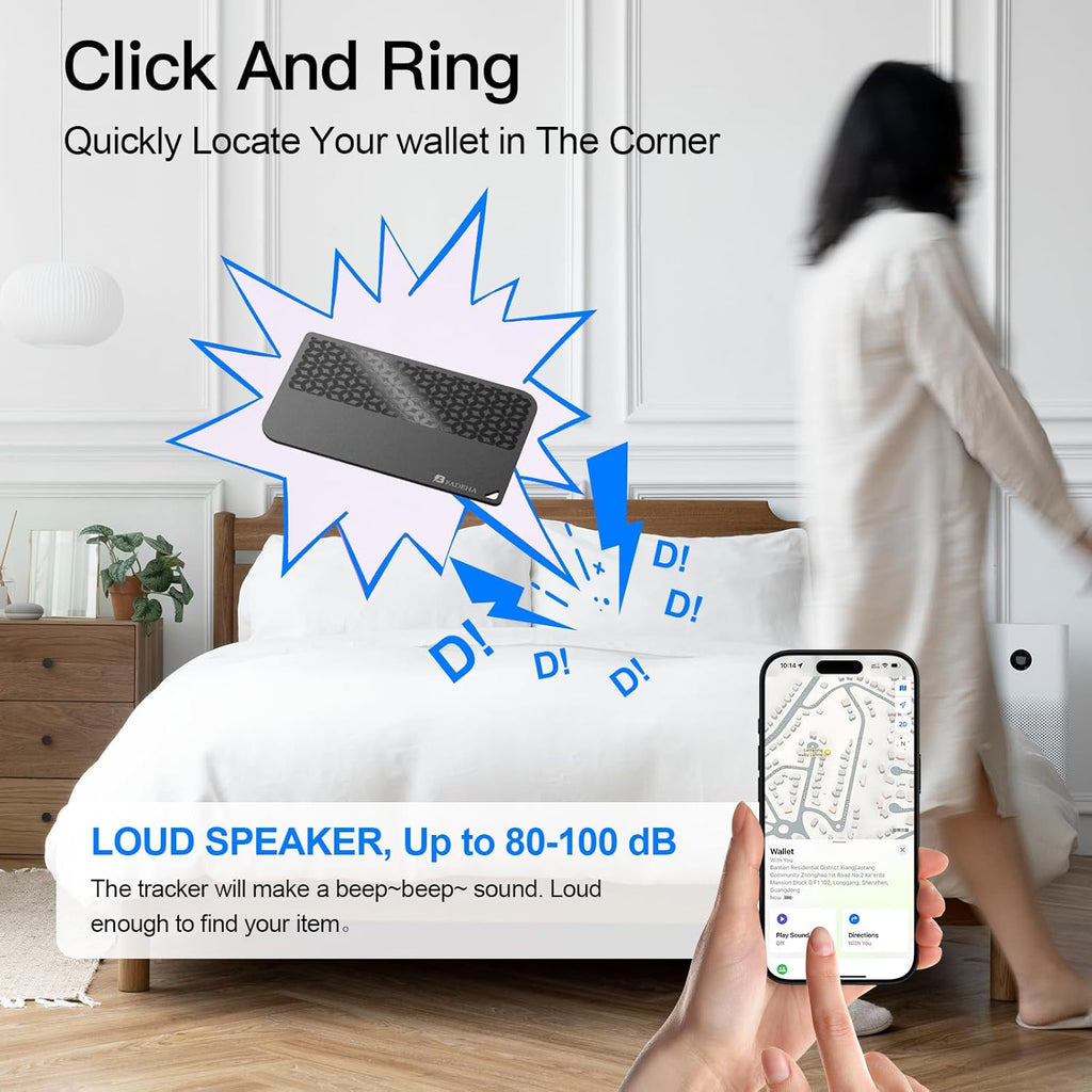 2025 [Apple MFi Certified] (iOS Only) Bluetooth Tracker Smart Card for Apple Find My iPhone Wallet GPS Tracker, 5-10 Years Staying Power, Keys Finder and Item Locator for Keys, Bags, Passport