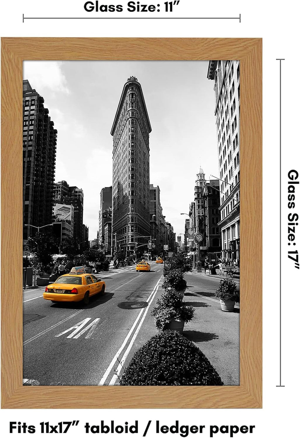 Americanflat 11x17 Picture Frame with Shatter-Resistant Glass - Signature Collection - Gallery-Style Frames Made of Engineered Wood - Photo Frame for Wall Display - Dark Oak
