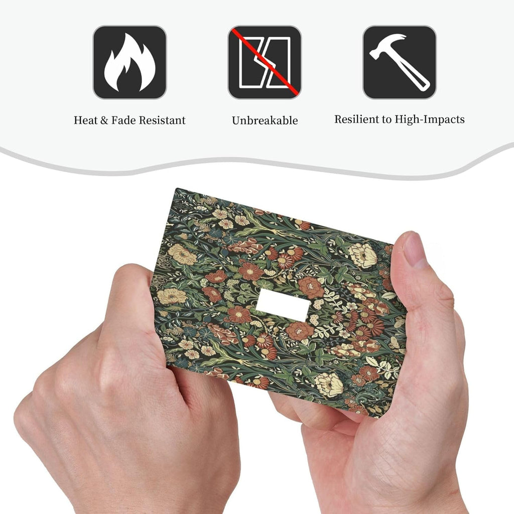 Decorative Light Switch Cover Vintage Dark Floral William Morris Green Flower 1 Gang Single Toggle Device Electrical Faceplate Switchplates Decorator Outlet Wall Plate for living Room Home