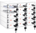 Layhit 15 Slots Cell Phone Locker Box for Classroom Clear Acrylic Cell Phone Storage Cabinet Bin with Door Locks for Classroom School Students Office Factory Employees