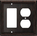 Henne Bery Sunken Pearls Heavy Duty Decorative Wall Plate Switch Plate Outlet Cover (Decorator/Duplex, Aged Bronze)