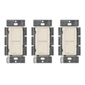 Lutron Caseta Original Smart Light Switch (Lutron Smart Hub Required), for Home, LED Lights, and Fans, 6 Amp, Single-Pole/3-Way, Neutral Required, PD-6ANS-LA, Almond, 3 Pack