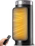 1500W PTC Space Heater with Remote Control, Portable Electric Heaters for Indoor Use, Ceramic Heater for Office, 75°Oscillation, 24H Timer, 5 Modes, Safe Quiet Room Heater for Bedroom