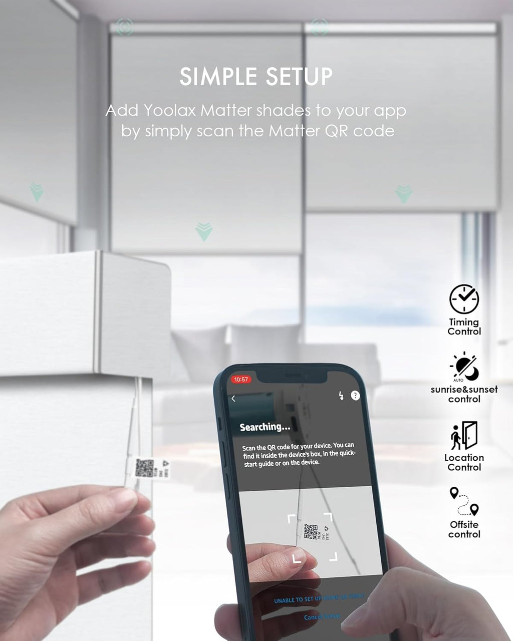 Yoolax Smart Blinds, Motorized Matter Roller Shades Blackout Automatic Blinds for Windows Motorized Shades Compatible with Alexa, Google Home, Homekit(Blackout Meteor White)