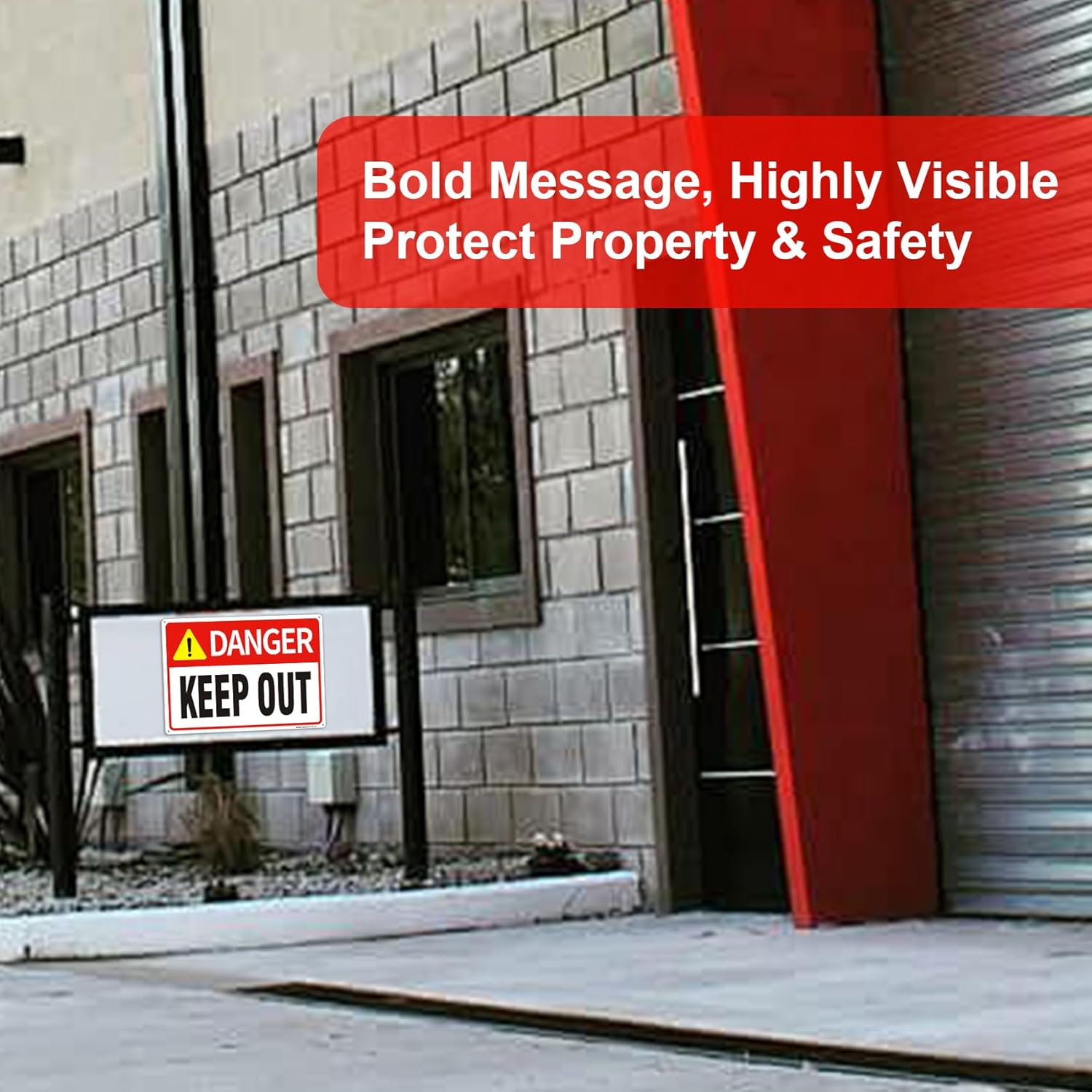 Danger Keep Out Sign – 3 Pack 14x10 Inch Aluminum Metal Safety Signs, Rust Free, UV Protected, Easy to Mount for Construction, Hazard, and Restricted Areas (3)