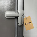 2 Pack Child Safety Refrigerator/Fridge/Freezer Door Lock, One Handed Operation & with Always Open Function, No Tools Need or Drill (Grey)