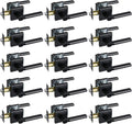 Passage Door Lever (No Lock), Heavy Duty Interior Square Handle for Hallway and Closet, Matte Black, Reversible for Right&Left Handed, 15Packs