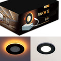 CycevSun 3 Inch Black Recessed Lights with Night Light, Dimmable & 5CCT Selectable Canless Downlight Wafer Outdoor Soffit, 6W, ETL, IC Rated, 12 Pack