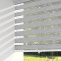 Shadesu Cordless Zebra Blinds for Windows, 35" W x 72" H, Grey, Dual Layer Free-Stop Zebra Shades, Light Control for Day and Night, Sheer Blinds for Indoor Windows, Bedroom, Kitchen
