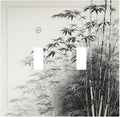 Watercolor Vintage Ink Bamboo Forest 2 Gang Double Toggle Light Switch Cover Decorative Switchplate Electrical Wall Plates Faceplate for Bathroom Bedroom Decor 4.9 X 5 IN