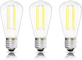 Edison Bulbs E26 Medium Base 2700K Soft White, 750LM ST58 Vintage LED Filament Bulb Clear Glass, Equivalent 75W Dimmable Lights Bulb 90+ CRI for Chandeliers, Pendants, Wall Sconces, 3 Pack