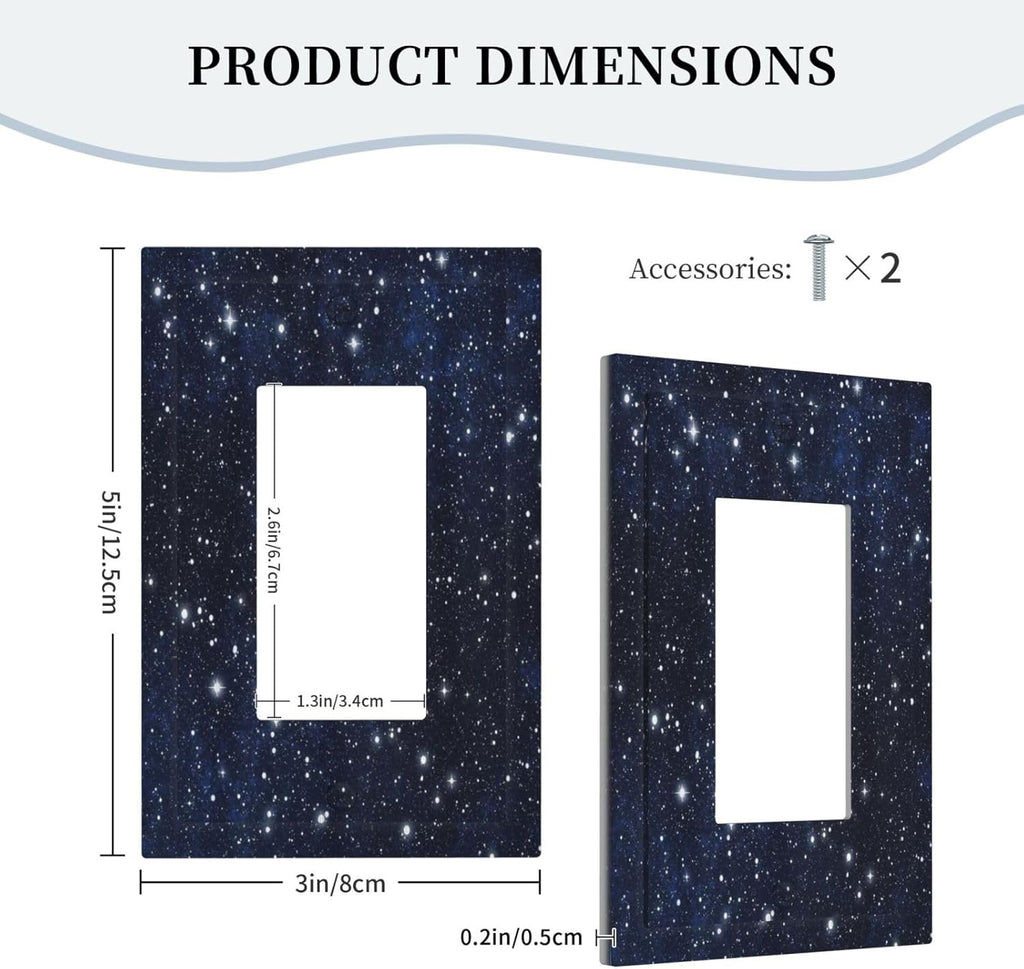 Decorative Light Switch Cover Night Sky Star Cosmic Starry Fantasy Galaxy Universe Space Single Rocker Personalized Wall Plate Switchplate 1 Gang Outlet Covers Decora Light Switch Plate