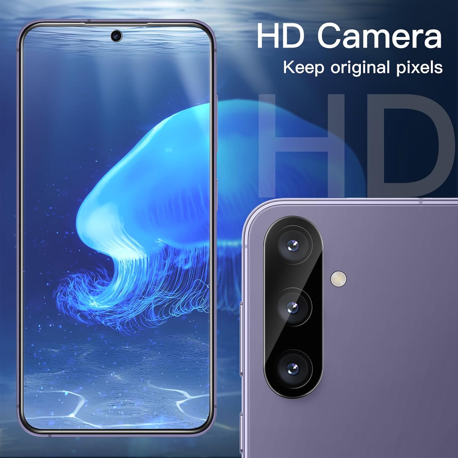 JETech Privacy Screen Protector for Samsung Galaxy S24+ / S24 Plus 5G 6.7-Inch with Camera Lens Protector, Anti-Spy Tempered Glass Film, Fingerprint ID Compatible, 2-Pack Each