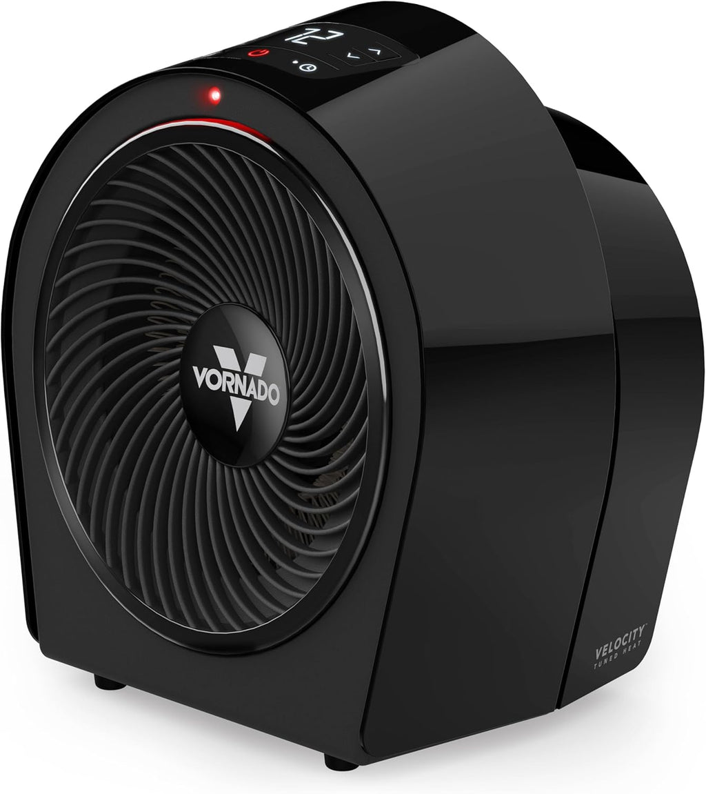 Vornado Velocity 3R (2025) Whole Room Space Heater with Timer, Adjustable Thermostat, and Advanced Safety Features, LED Touch Controls, Powerful Heater for Bedroom and Home, Black