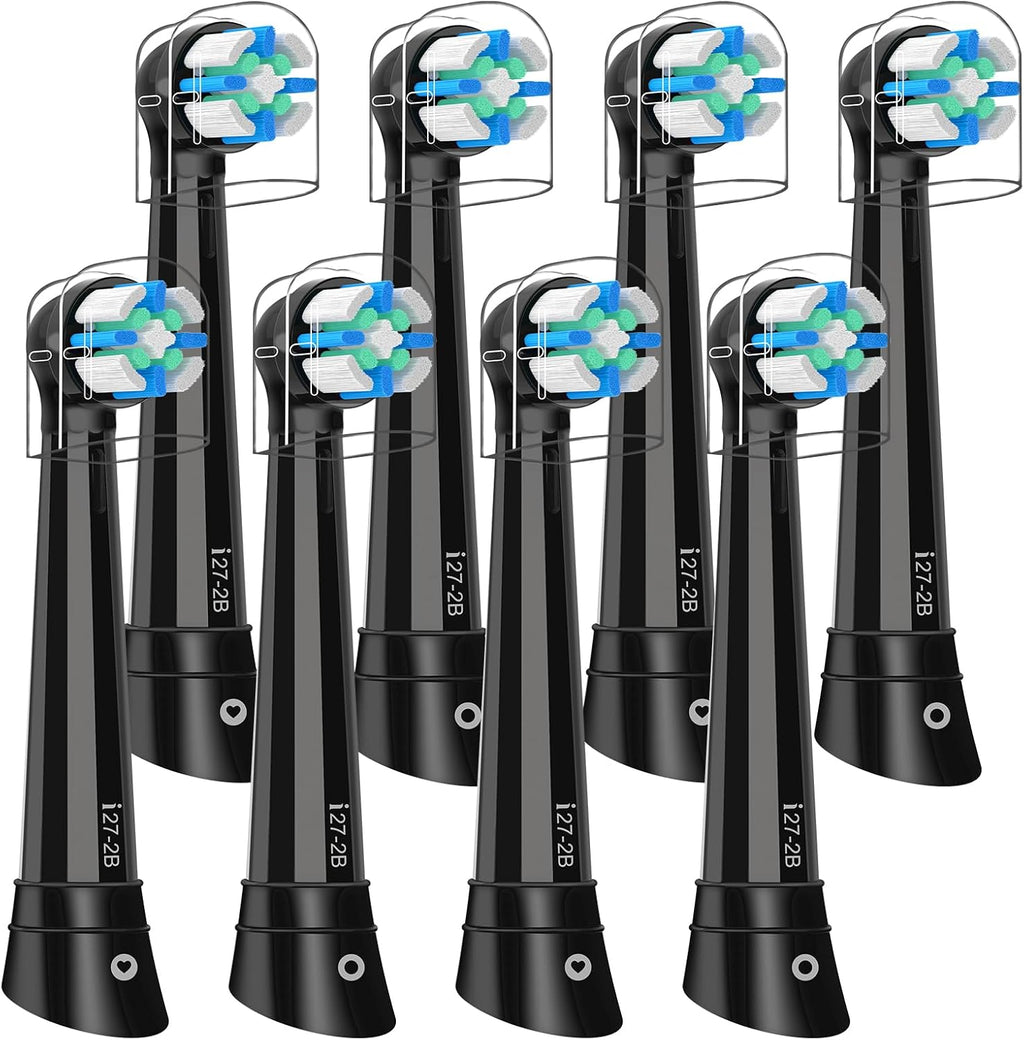 8 Pack Smart Cleaning IO Replacement Heads Compatible with Oral B iO 2 3 4 5 6 7 8 9 10 Series Electric Toothbrush, Brush Heads Compatible with Oral B iO Electric Handles Black