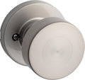 Kwikset Pismo Dummy Door Knob, Single Sided Handle for Closets, French Double Doors, and Pantry, Satin Nickel Non-Turning Interior Push/Pull Door Knob, with Microban Protection, Round Rose