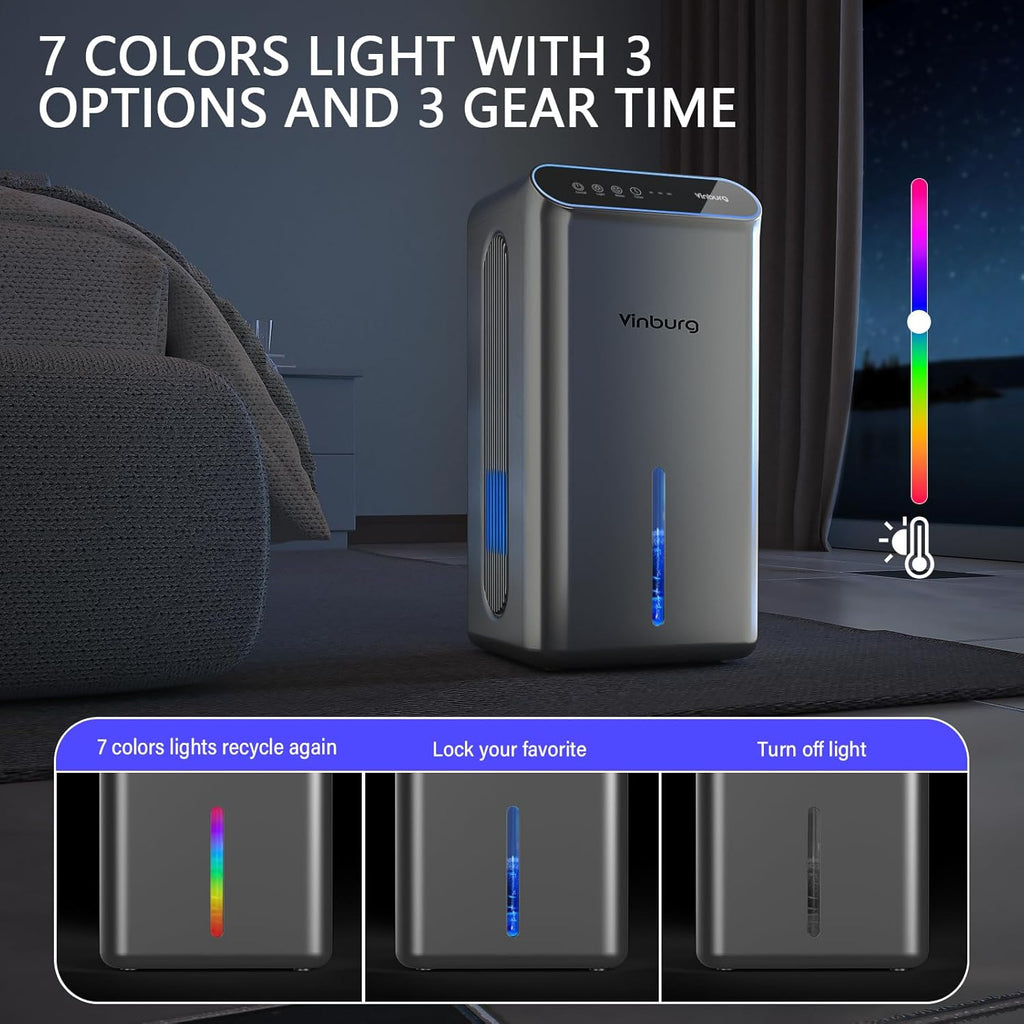Dehumidifier for Basement (85 OZ, 800 sq ft) Quiet Dehumidifiers for Home, Auto Shut-Off, Sleep Mode, 3 Gear Timer(8H,16H,24H), Small Dehumidifier for Bedroom, Bathroom with Drain Hose
