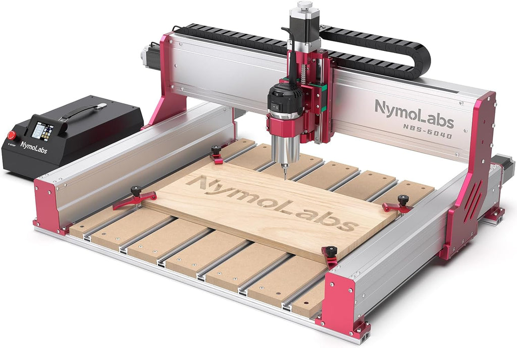 NBS-6040 CNC Router Machine with Custom-Made 710W 7000-30000 RPM Trim Router Spindle & ER-11 Collet, Linear Rails & Ball Screws on 3-axis, Engraving for Wood Acrylic Aluminum