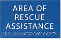 6" X4" Area of Rescue Assistance Sign- Tactile Graphics Grade 2 Braille Text ADA Compliant Sign |ADA Compliant Plastic Signs for Schools, Offices, Businesses, Apartments & Restaurants