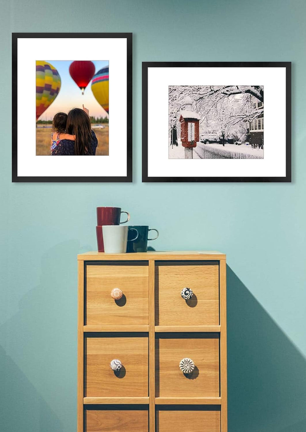 Golden State Art, 16X20 Picture Frame with Mat for 11X14 - High Definition Glass Wall Mounting Horizontal Vertical Display (Black, 2 Pack)