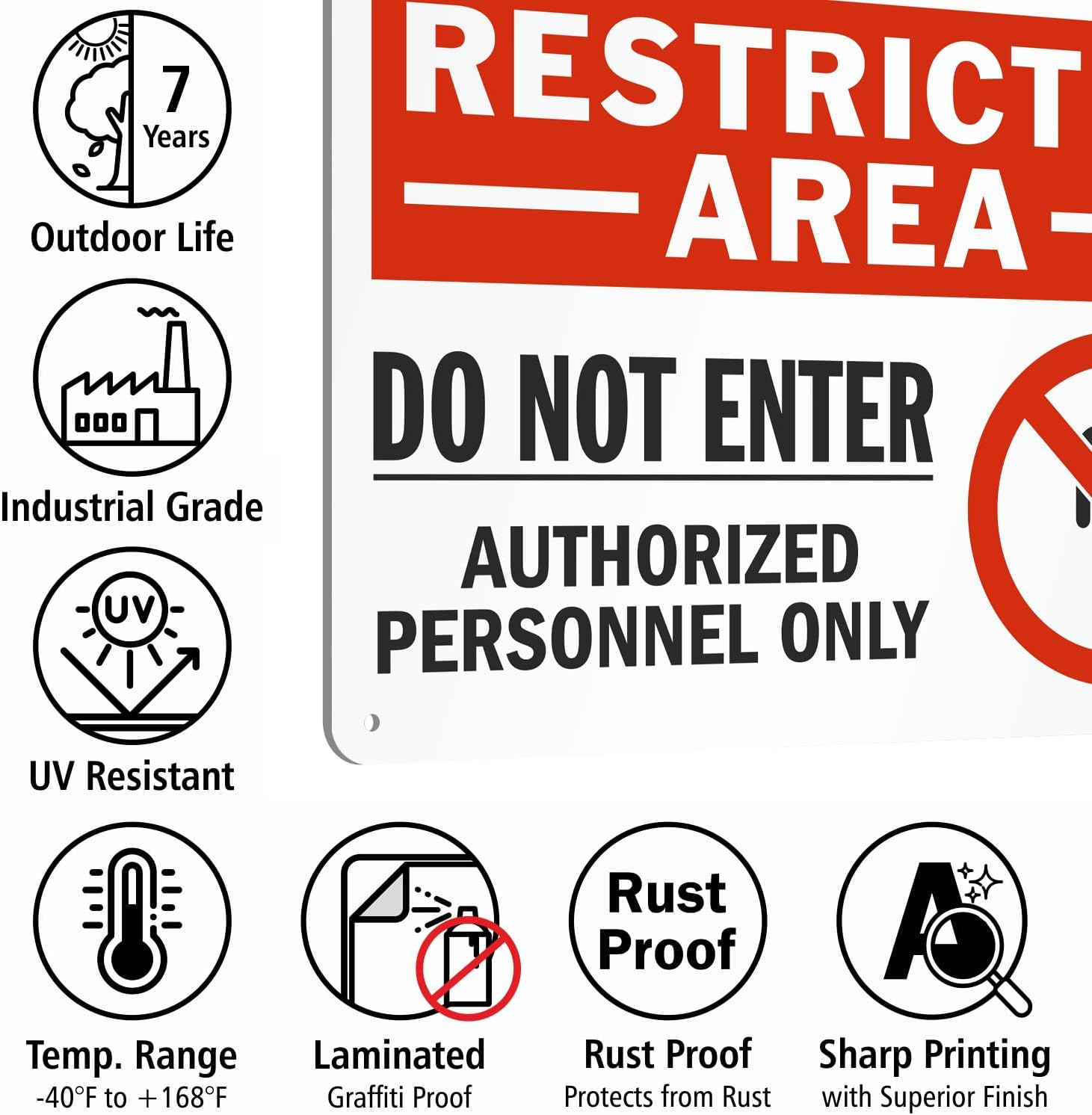 SmartSign 2-Pack 'Restricted Area Do Not Enter Authorized Personnel Only' OSHA Metal Sign - 10" x 14", 40 mil Laminated Rustproof Aluminum, Fade-Resistant, Red, Black and White, Made in USA