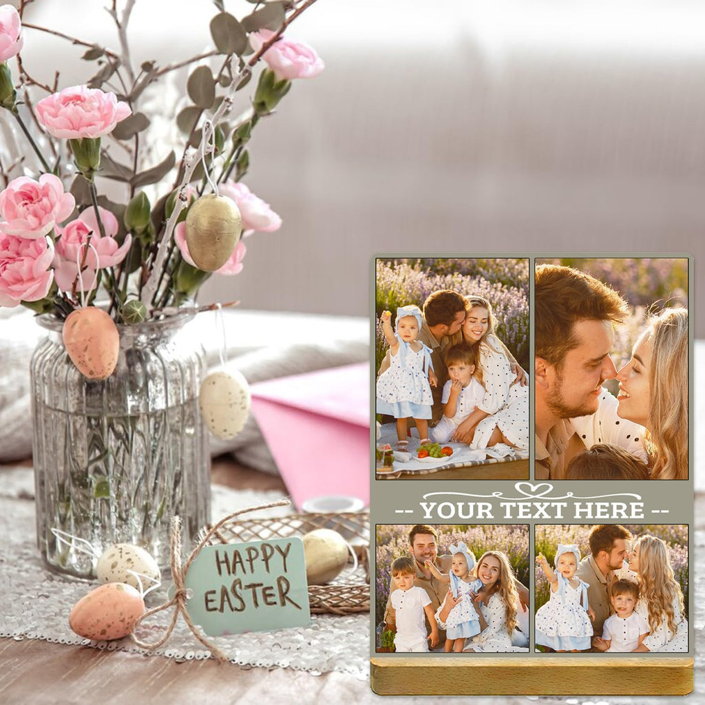 Custom Metal Photo Prints, Personalized Picture Frame with Your Photos, Customized Photo Gifts for Lovers, Couples, Family and Home Decor