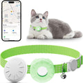 Cat Tracker,Pet Tracker for Cats Compatible with Apple Find My App(Only iOS),Waterproof Tracker Cat Collar with Safety Elastic Buckle,No Monthly Fee,Works with Any Collar (LightGreen)