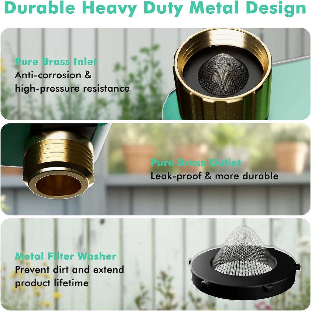 RESTMO Smart Sprinkler Timer with Flow Meter, Water Timer for Garden Hose, Brass Inlet & Outlet, Automatic Lawn & Yard Irrigation Watering System, APP Remote Control (2.4Ghz WiFi Connection)