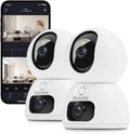 blurams 2K Dual-Lens Indoor Camera, 5G Pet Camera with Phone App, Split-Screen View, Free Human/Sound Detection, Motion Tracking, One-Touch Call, Night Vision, Dual-Band WiFi 6, Work with Alexa. 2Pack