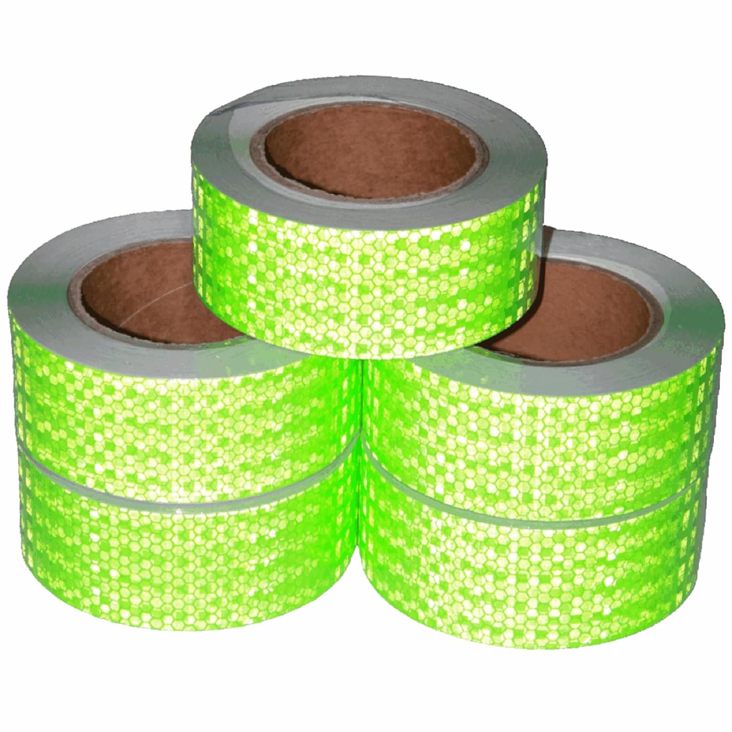 Green Reflective Tape Outdoor Waterproof 2 inch Wide, High Visibility Warning Industrial Marking Tape, Safety Stickers (68 feet,5 Rolls)