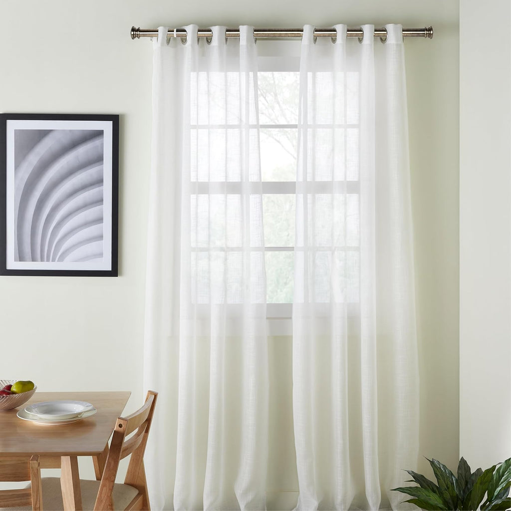 Deco Window Adjustable Curtain Rod for Windows 18 to 44 Inch Extendable Heavy Duty 1 Inch Iron Drapery Pole with End Cap Finials Wall Mounted French Door Curtain Rods (Pack of 1, Antique Brass)