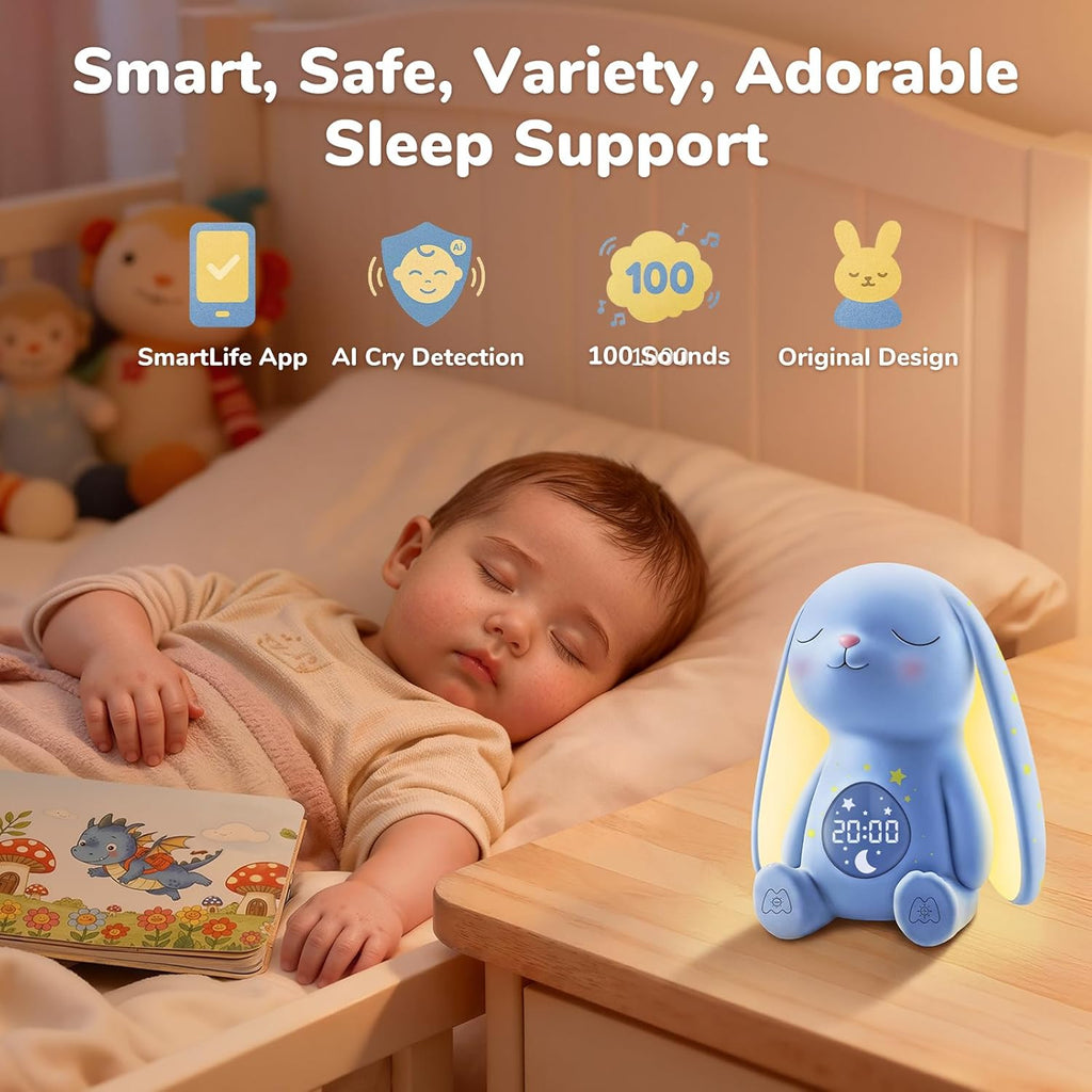 2025 Mom's Choice Awards | White Noise Sound Machine Baby – AI Cry Detection, 100 Soothing Sounds, App Control, Night Light, Sleep Trainer, Sound Machine for Sleep, Newborn Essentials, Alarm Clock