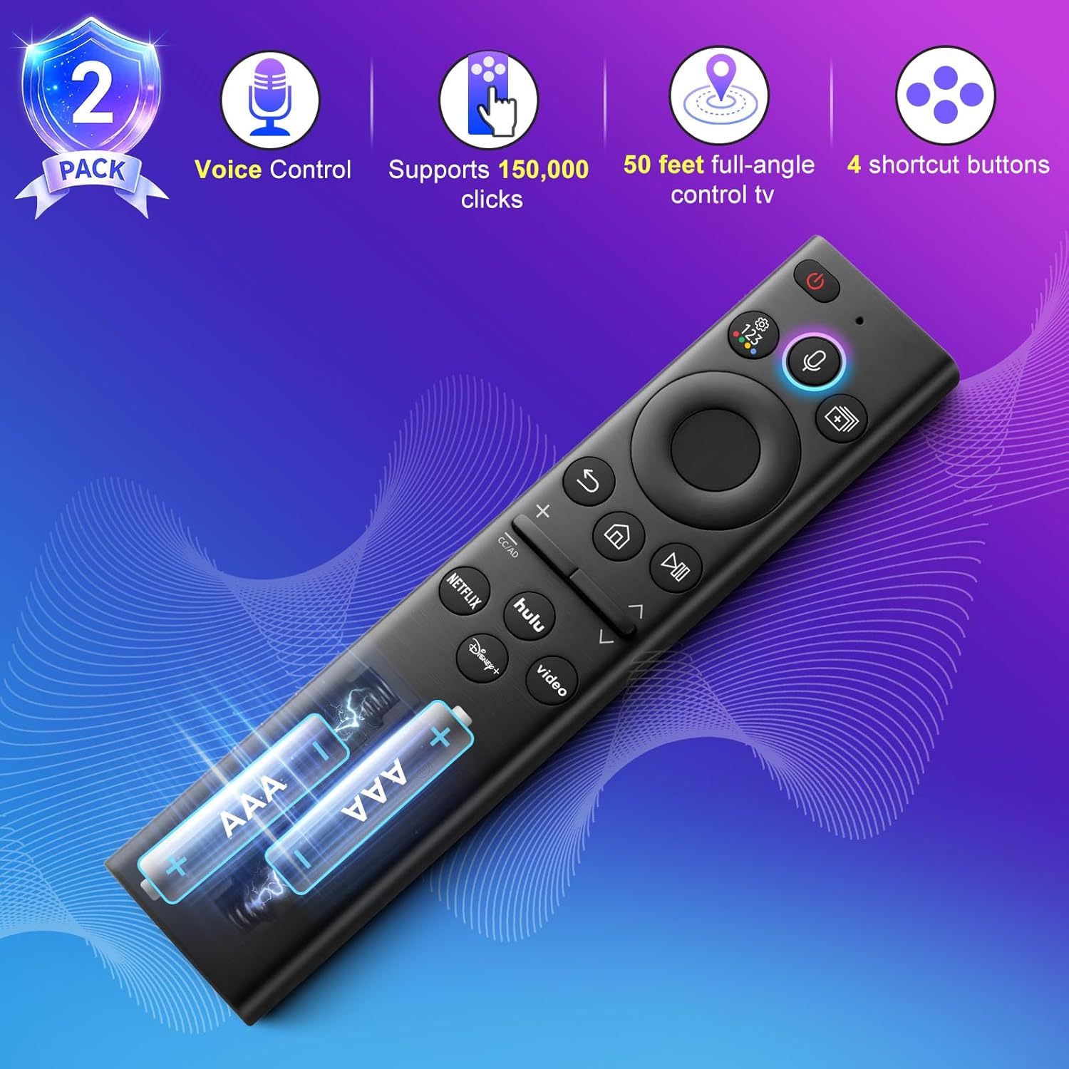 Replacement-Voice-for-Samsung-Smart-TV-Remote-Control-Universal BN59-01385A Compatible with Samsung Frame Curved QLED Crystal UHD TVs
