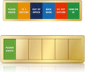 Office Door Signs -6 Options Do Not Disturb, In A Meeting, Out Of Office, Come In, Back Soon, Please Knock,Privacy Door Slider Sign for Meeting & Conference Room Brushed Gold