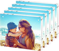 HELPLEX 5 Pack 8.5x11 Acrylic Picture Frames, 24mm Thicker Frameless Clear Frame Double Sided Magnetic Frame, Free Standing Desktop Display Stand